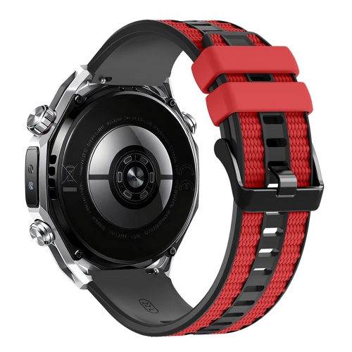 Силиконова каишка 22mm за Huawei Watch GT 6/6 Pro/5/5 Pro 46mm, червен-черен