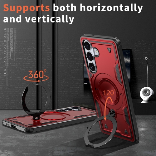 Силиконов калъф Magnetic Kickstand за Samsung Galaxy S26 Plus, червен