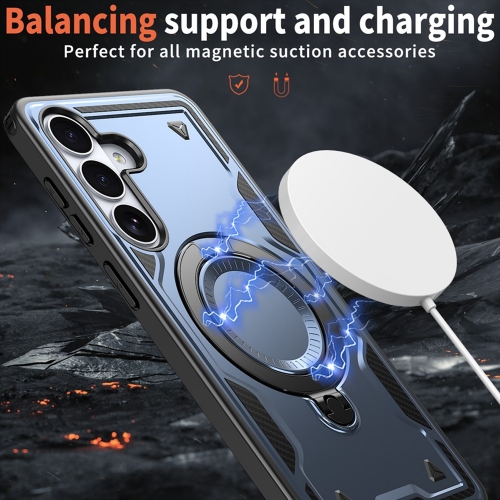 Силиконов калъф Magnetic Kickstand за Samsung Galaxy S26 Plus, син