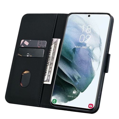 Калъф тефтер Leather Wallet Rhombus за Samsung Galaxy S26 Plus, черен
