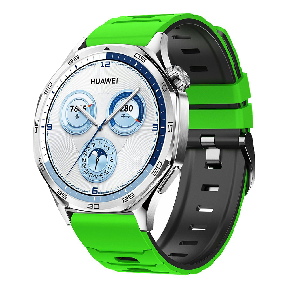 Силиконова каишка 22mm за Huawei Watch GT 6/6 Pro/5/5 Pro  46mm, зелен-черен