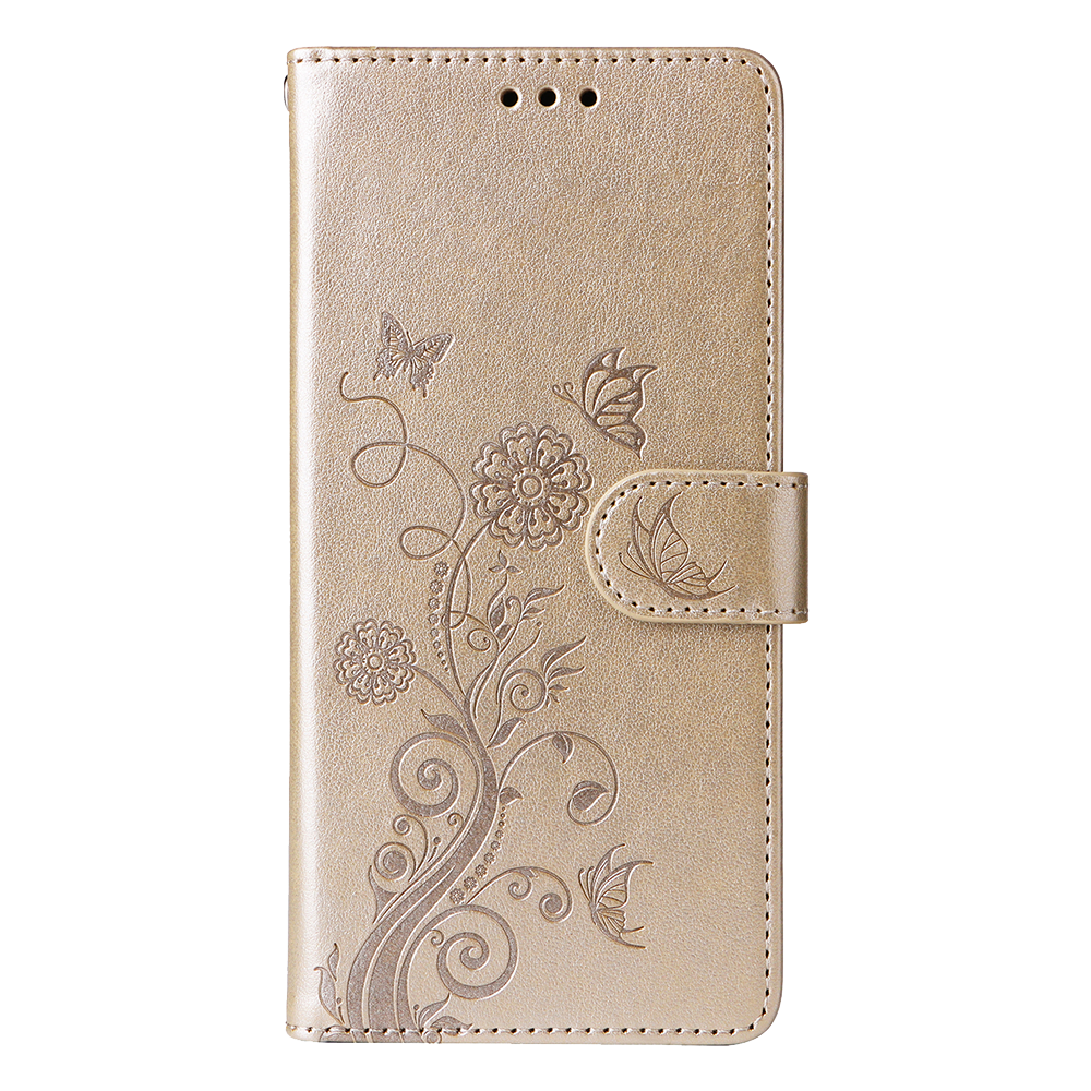 Калъф тефтер Leather Wallet Stand за Honor 600 Lite 5G, златен