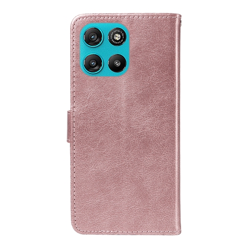 Калъф тефтер Leather Wallet Stand за Motorola Moto G57 Power 5G/ G67 Power 5G, розов
