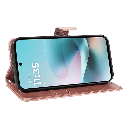 Калъф тефтер Leather Wallet Stand за Motorola Moto G57 Power 5G/ G67 Power 5G, розов