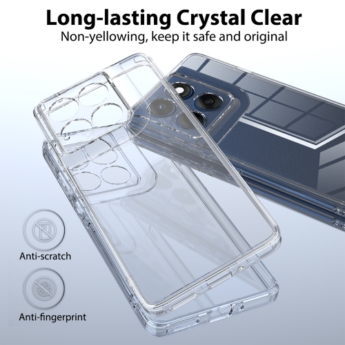 Удароустойчив калъф Shockproof TPU+Acrylic за Motorola Edge 70 Fusion+ 5G/Motorola Edge 70 Fusion 5G, прозрачен