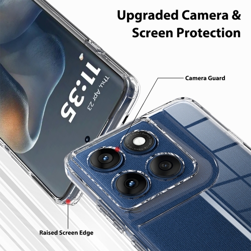 Удароустойчив калъф Shockproof TPU+Acrylic за Motorola Edge 70 Fusion+ 5G/Motorola Edge 70 Fusion 5G, прозрачен