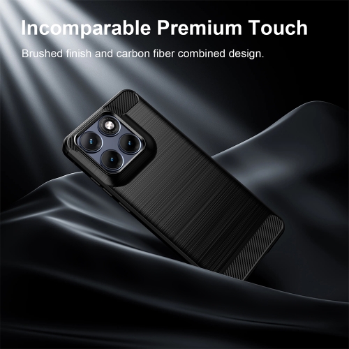 Силиконов калъф Carbon Fibre Brushed за Motorola Edge 70 Fusion+ 5G/Edge 70 Fusion 5G, черен