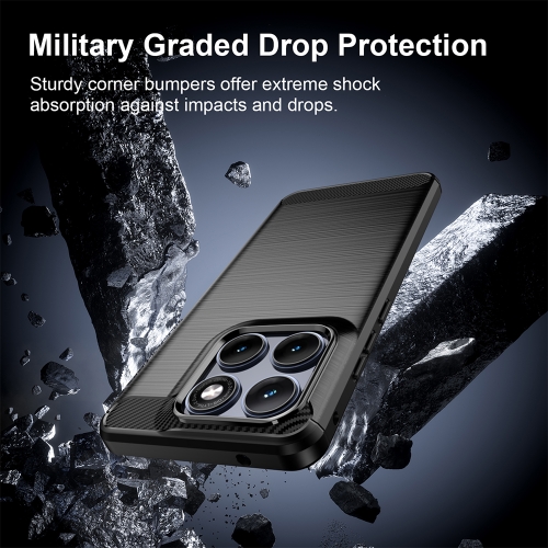Силиконов калъф Carbon Fibre Brushed за Motorola Edge 70 Fusion+ 5G/Edge 70 Fusion 5G, черен