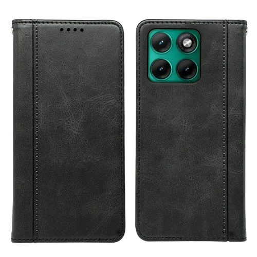 Калъф тефтер Calf Texture Leather за Motorola Edge 70 Fusion+ 5G/Edge 70 Fusion 5G, черен