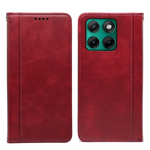 Калъф тефтер Calf Texture Leather за Motorola Edge 70 Fusion+ 5G/Edge 70 Fusion 5G, червен