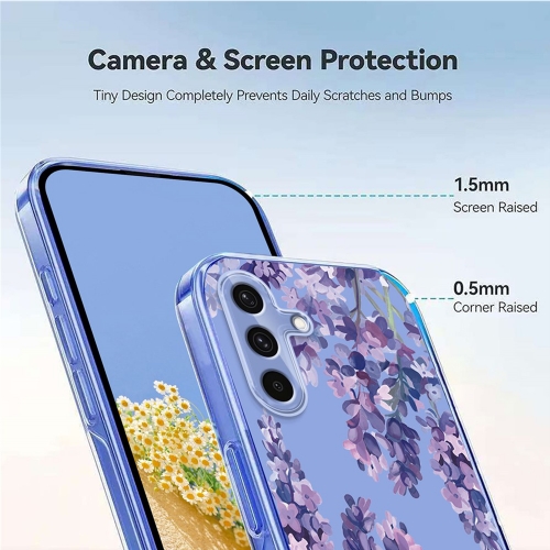 Силиконов калъф TPU Pattern Printing за Samsung Galaxy S25 FE, лилави цветя