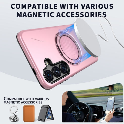 Удароустойчив калъф Kickstand Magnetic за Samsung Galaxy S25 FE, розов