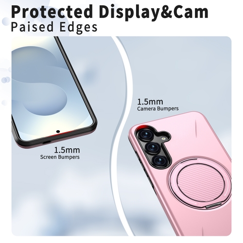 Удароустойчив калъф Kickstand Magnetic за Samsung Galaxy S25 FE, розов