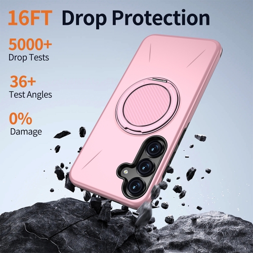 Удароустойчив калъф Kickstand Magnetic за Samsung Galaxy S25 FE, розов