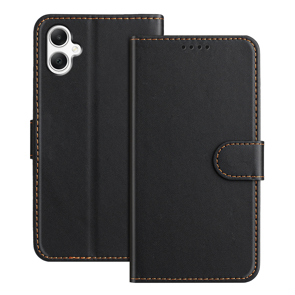 Калъф тефтер Wallet Stand Solid Color за Samsung Galaxy A07, черен