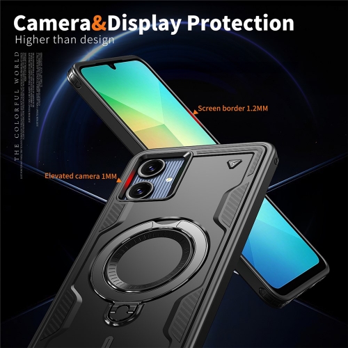 Удароустойчив калъф Magnetic Kickstand за Samsung Galaxy А07, черен