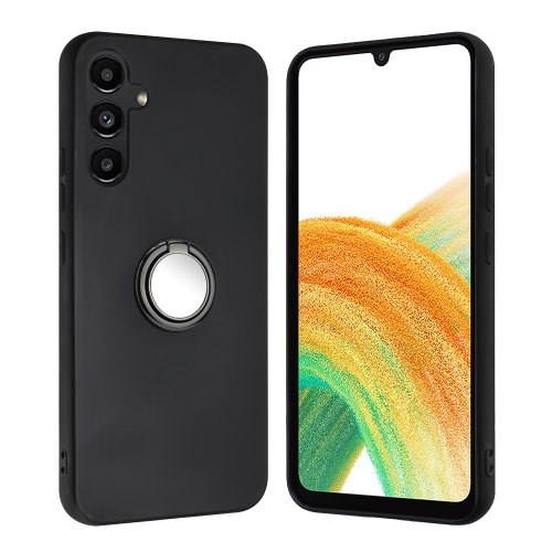 Силиконов калъф Matte Ring Kickstand за Samsung Galaxy A27, черен
