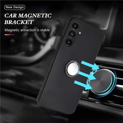 Силиконов калъф Matte Ring Kickstand за Samsung Galaxy A27, черен