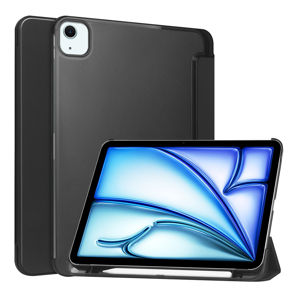 Калъф тефтер за таблет Tri-Fold Leather + PC Matte за iPad Air 13 (2026), черен