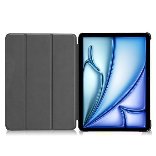 Калъф тефтер за таблет Auto Wake / Sleep Tri-Fold Stand Leather за iPad Air 13 (2026), черен