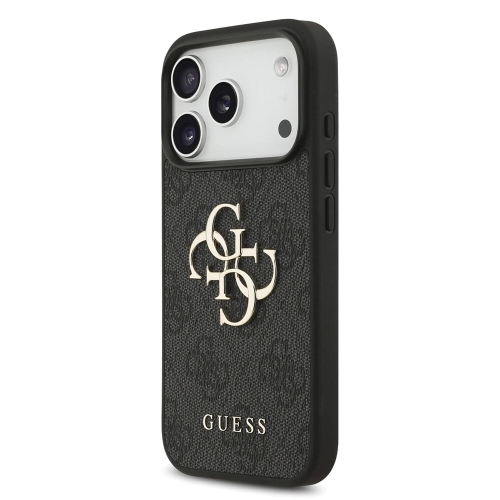 Калъф Guess PU 4G Metal Logo Strap Case за iPhone 17 Pro, черен