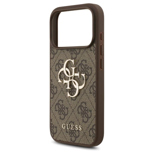 Калъф Guess PU 4G Metal Logo Strap Case за iPhone 17 Pro Max, кафяв