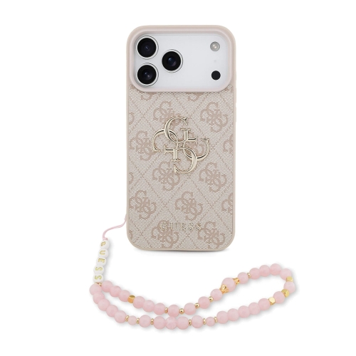 Калъф Guess PU 4G Metal Logo Strap Case за iPhone 17 Pro Max, розов