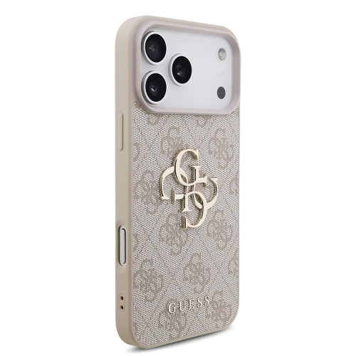 Калъф Guess PU 4G Metal Logo Strap Case за iPhone 17 Pro Max, розов