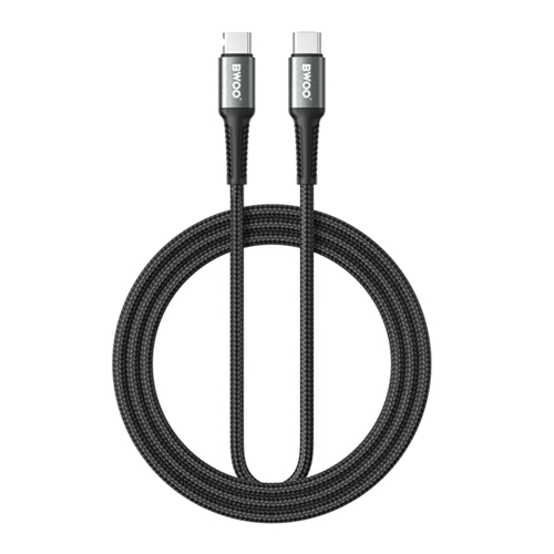 USB кабел BWOO Braided Cable USB-C, 3m, 60W, черен