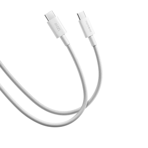 Кабел Xiaomi USB-C to USB-C, 6A, Braided, бял