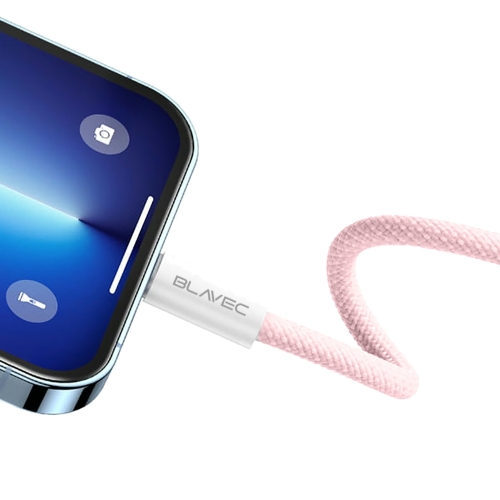 USB Кабел Blavec Candy, Type-C, PD, 60W, 3A, 3m, Apple CarPlay/Android Auto (CCA-CC3P30), розов