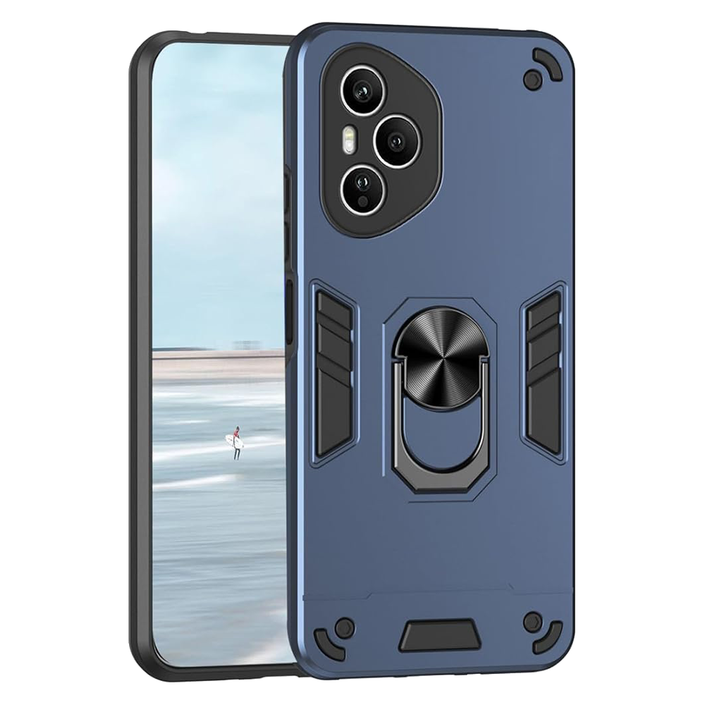 Удароустойчив гръб Ring Holder Kickstand за Honor 400 Pro, син