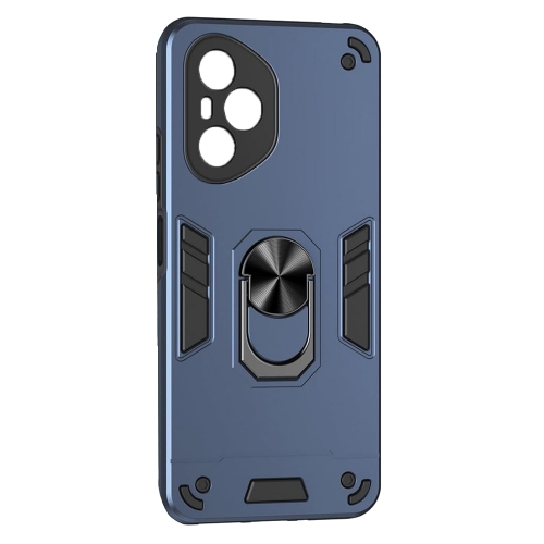 Удароустойчив гръб Ring Holder Kickstand за Honor 400 Pro, син