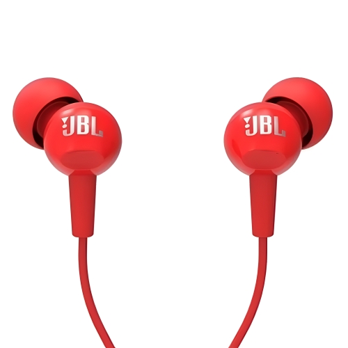 Слушалки JBL Jack C100Si, 3,5 mm, червен