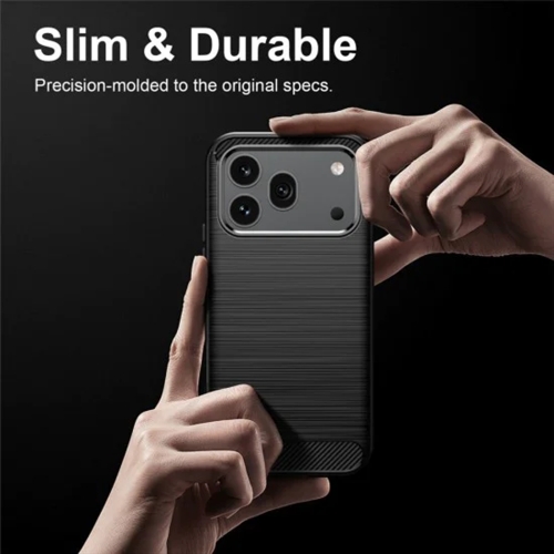 Силиконов калъф Carbon Fibre Brushed за Honor 600 / 600 Pro, черен