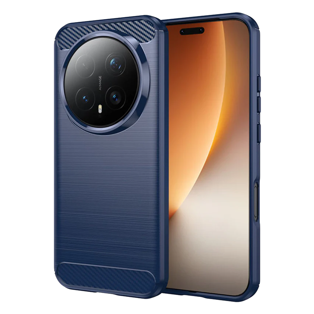 Силиконов калъф Carbon Fibre Brushed за Honor Magic8 Pro, син