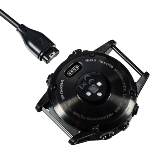 Зарядно Tactical USB-A за Garmin Fenix 5/6/7/8, Approach S60, Vivoactive 3, Tactix 8, черен