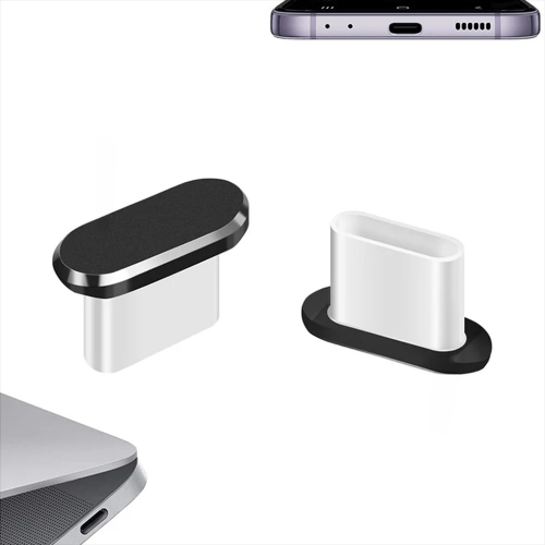 Тапички за прах Techsuit USB Type-C ( комплект 4бр), черен